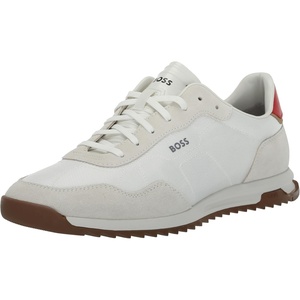 BOSS Men’s Zayn Low Profile Suede Leather Two Tone Sneaker(Almond Milk)