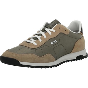 BOSS Men’s Zayn Low Profile Suede Leather Two Tone Sneaker(Aluminum Taupe)