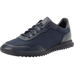 BOSS Men’s Zayn Low Profile Suede Leather Two Tone Sneaker(Dark Blue405)
