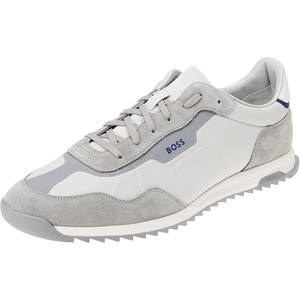 BOSS Men’s Zayn Low Profile Suede Leather Two Tone Sneaker(Light Pastel Grey)