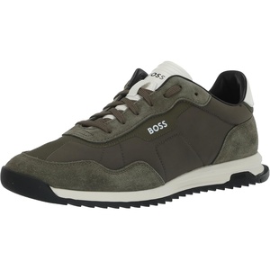 BOSS Men’s Zayn Low Profile Suede Leather Two Tone Sneaker(Marshland Green/Olive Green)