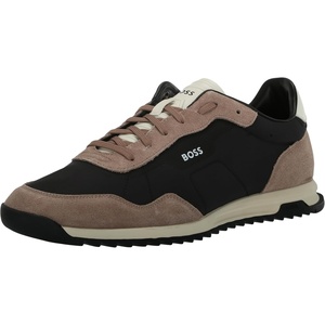 BOSS Men’s Zayn Low Profile Suede Leather Two Tone Sneaker(Tan/Black Coal)