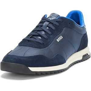 BOSS Men’s Zayn Low Profile Suede Leather Two Tone Sneaker(Yankee Blue)