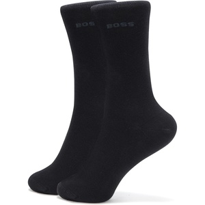 BOSS Women’s 2-pack Solid Regular Socks(Iconic Black)