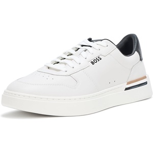 BOSS Women’s Clint Low Profile Leather Sneaker(Milk)