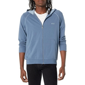 BOSS mens Mix&match Zip Up Hoodie(Aegean Blue)