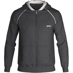 BOSS mens Mix&match Zip Up Hoodie(Asphault Grey)