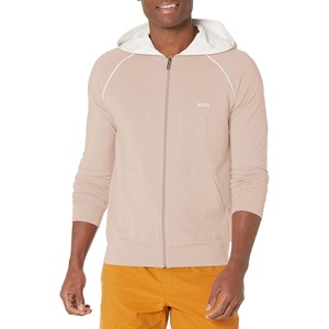 BOSS mens Mix&match Zip Up Hoodie(Beach Sand)