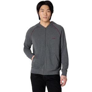 BOSS mens Mix&match Zip Up Hoodie(Charcoal Smoke)