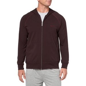 BOSS mens Mix&match Zip Up Hoodie(Dark Radish Red)