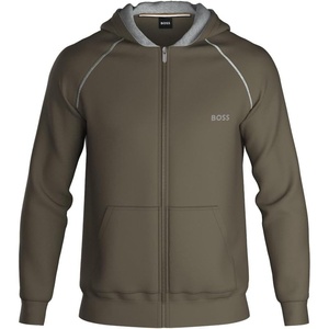 BOSS mens Mix&match Zip Up Hoodie(Olive Green)