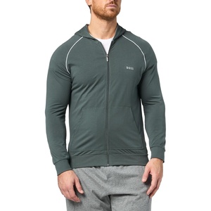 BOSS mens Mix&match Zip Up Hoodie(Olive Smoke)