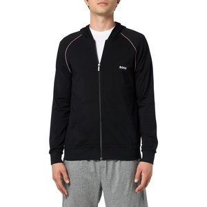 BOSS mens Mix&match Zip Up Hoodie(Outer Space Black)