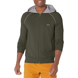 BOSS mens Mix&match Zip Up Hoodie(Pepper Stem Green)