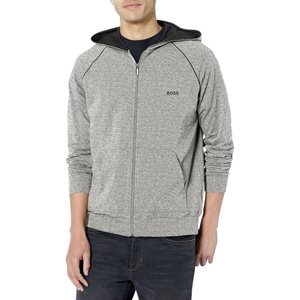 BOSS mens Mix&match Zip Up Hoodie(Pixel Light Grey)