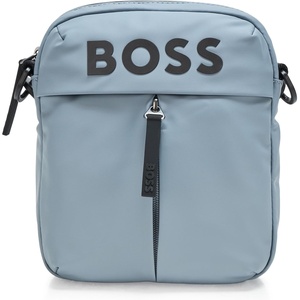 BOSS mens Stormy Contrast Logo Crossbody Bag(Ice Grey)