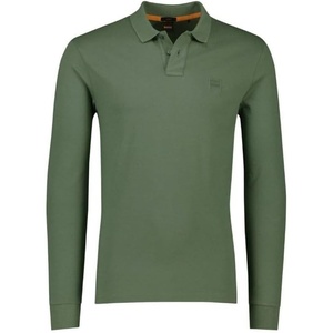 Hugo Boss Passerby Long Sleeve Cotton Black Polo Shirt(Green)