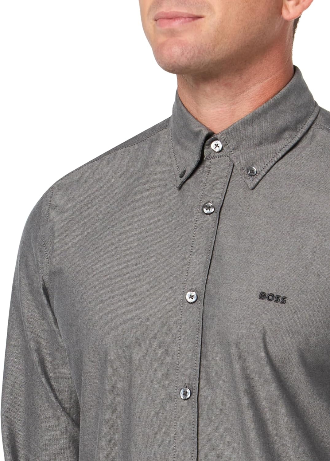 image:imageBOSS Mens Rickert Long Sleeve Oxford ShirtCement Grey