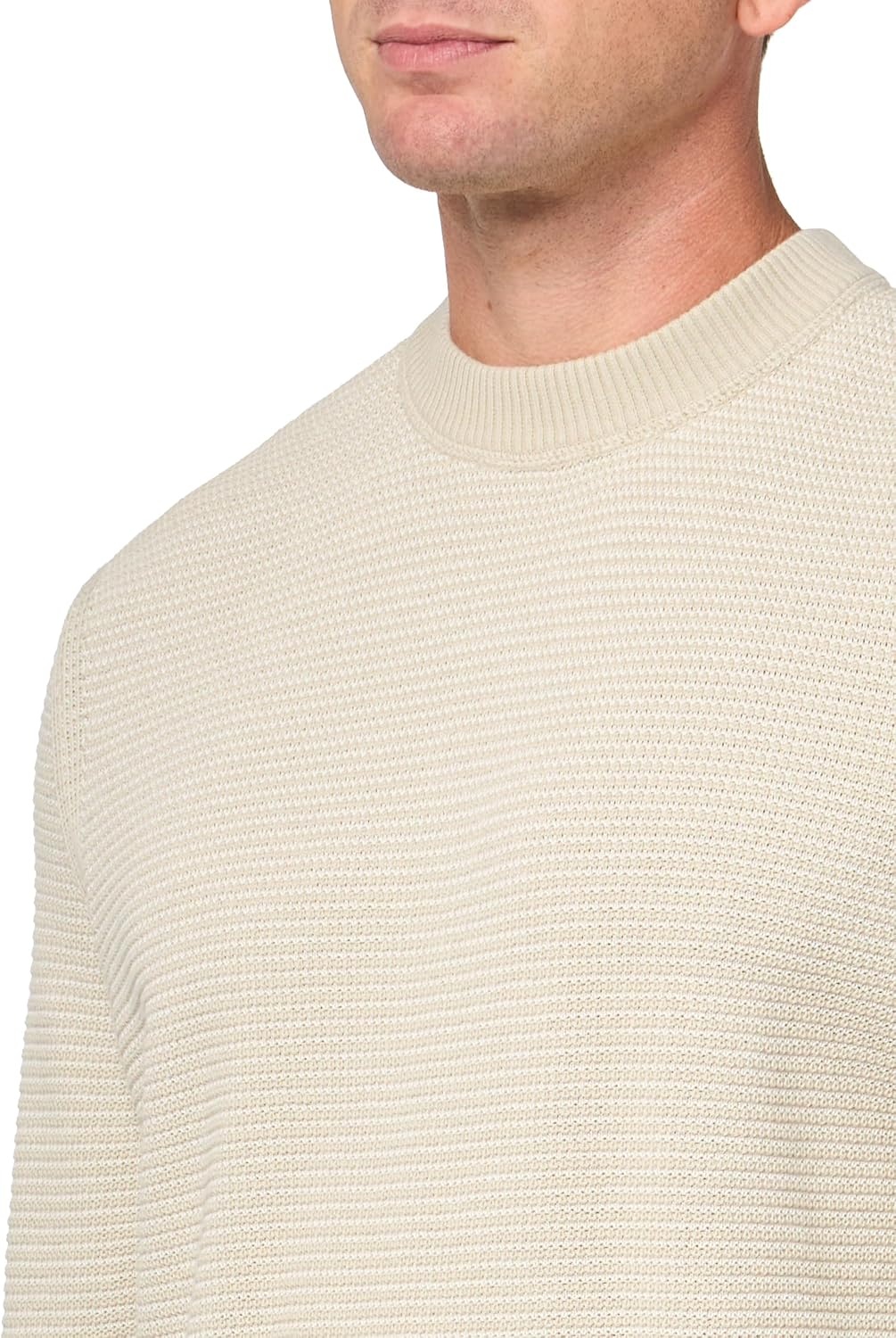 image:imageBOSS Mens Two Tone Cotton Blend Knit SweaterDark Dust