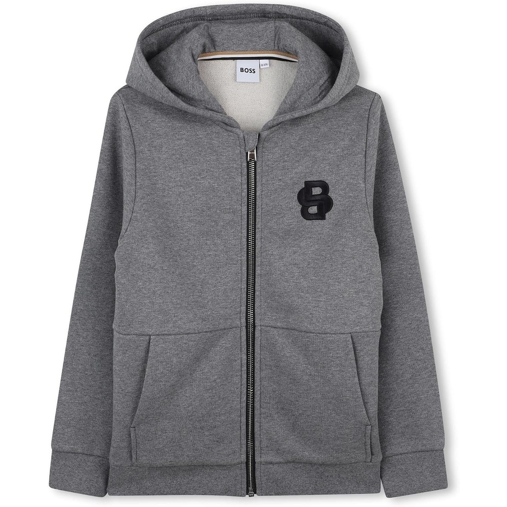 image:imageBOSS Boys Boss Boys Hooded CardiganHeather Grey