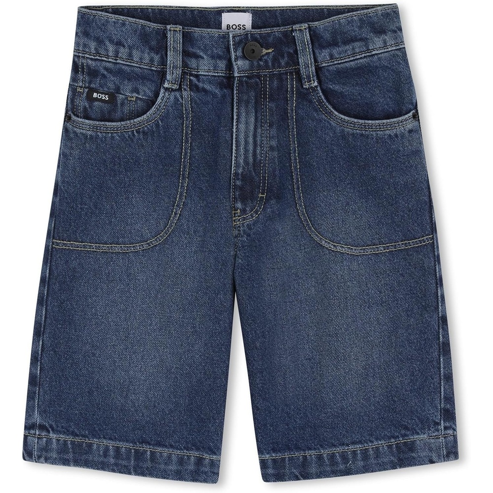image:imageBOSS Boys Boys Denim Shorts Kids Elastic Waist Cotton Active LightweightDouble Stone  Brush