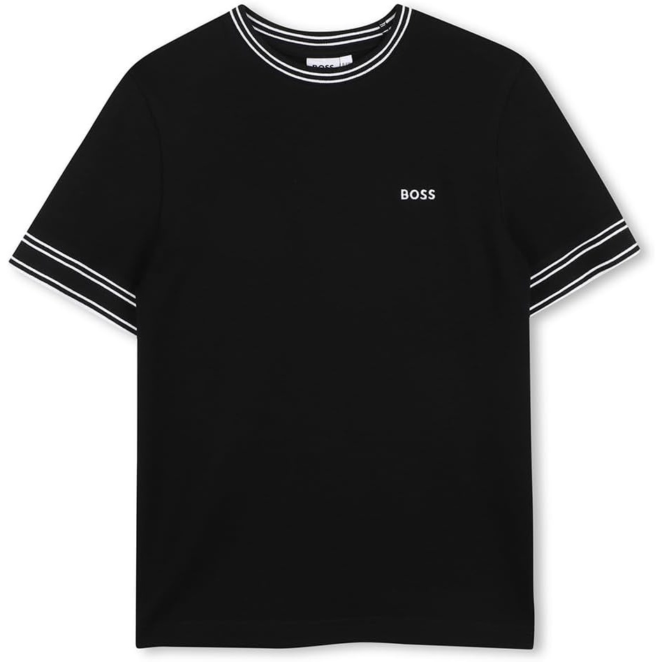 image:imageBOSS Boys Boys Short Sleeves TeeShirt Kids Cotton Graphic Short Sleeve T ShirtBlack