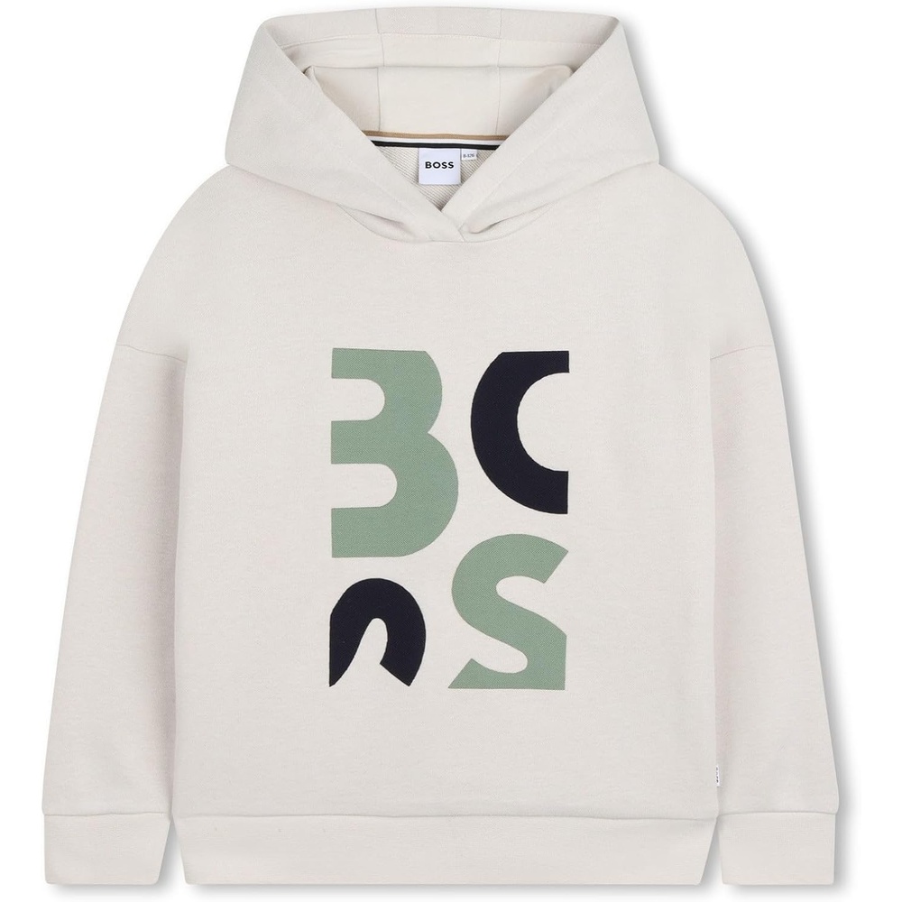 image:imageBOSS Boys Hooded Sweatshirt Kids Lightweight Casual Fleece Pullover HoodieSand