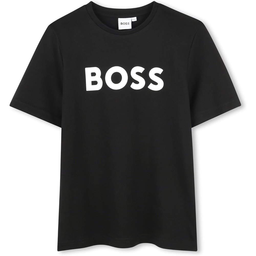 image:imageBOSS Boys Short Sleeve T Shirt with Big Contrasted Logo ShirtBlack  Big Logo