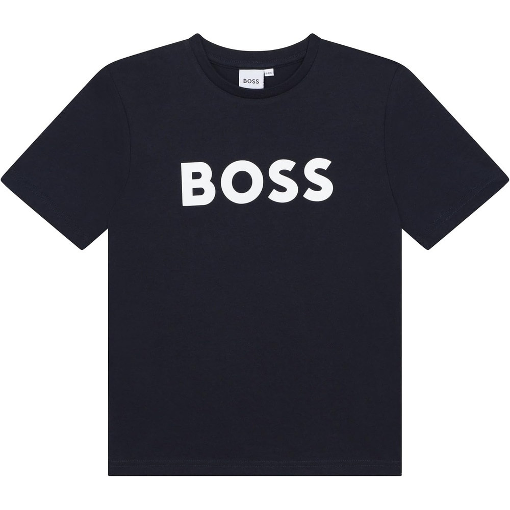 image:imageBOSS Boys Short Sleeve T Shirt with Big Contrasted Logo ShirtBlue