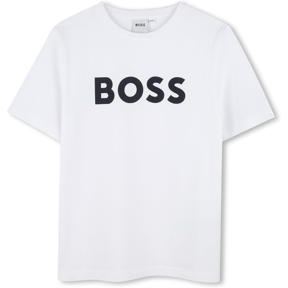 image:imageBOSS Boys Short Sleeve T Shirt with Big Contrasted Logo ShirtWhite  Big Logo