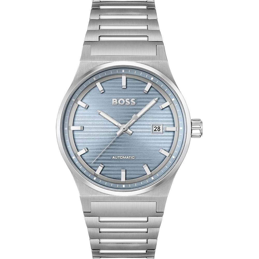 image:imageBOSS Candor Auto Mens Automatic Watch Stainless Steel 5ATM50m Water Resistant  Refined and Elegant Timepiece  SelfWinding  Gift for Him 41mmSilverBlue