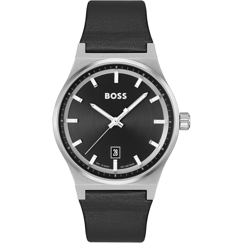 image:imageBOSS Candor Mens Quartz Watch with Date Indicator Water Resistant up to 50 Meters 5ATM  Gift for HimCandor Black