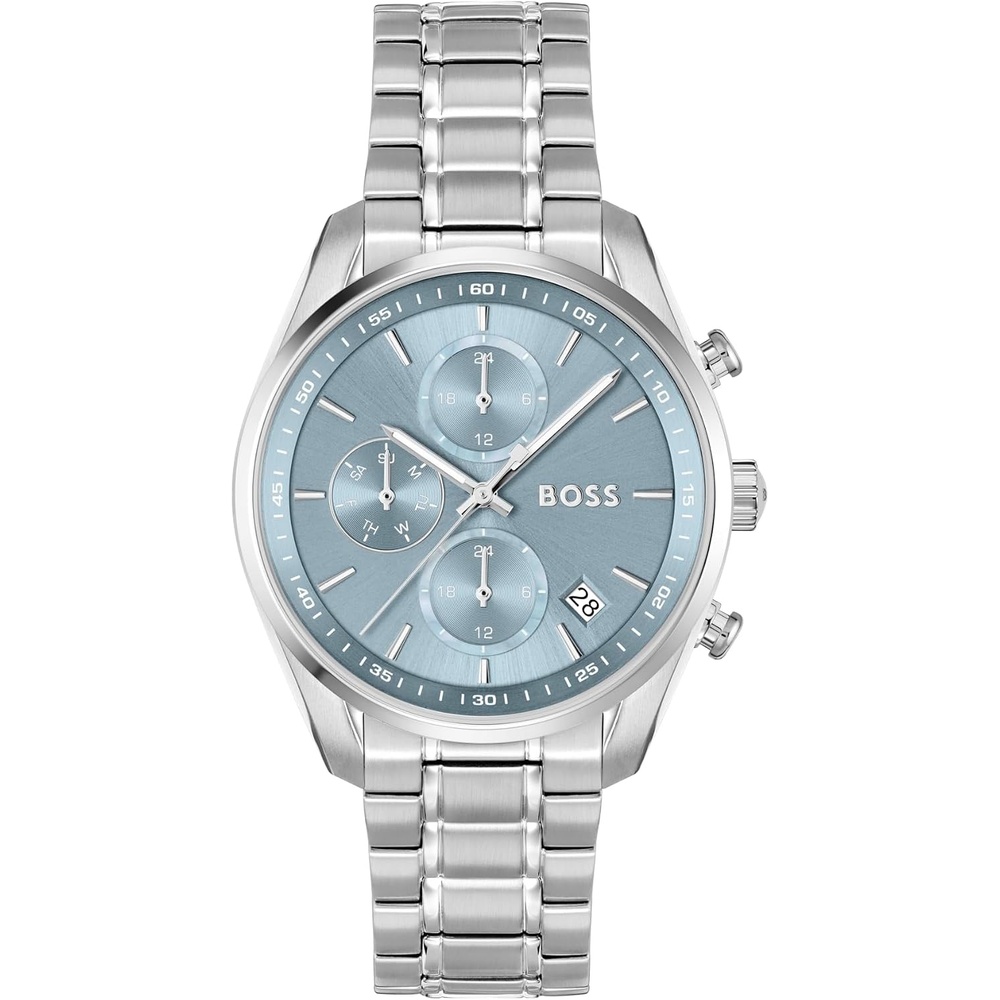 image:imageBOSS Grand Tour Womens 3H Quartz Chronograph Watch Stainless Steel 3ATM30m Water Resistant  Stylish Elegant Timepiece  Gift for Her 38mmSilverBlue