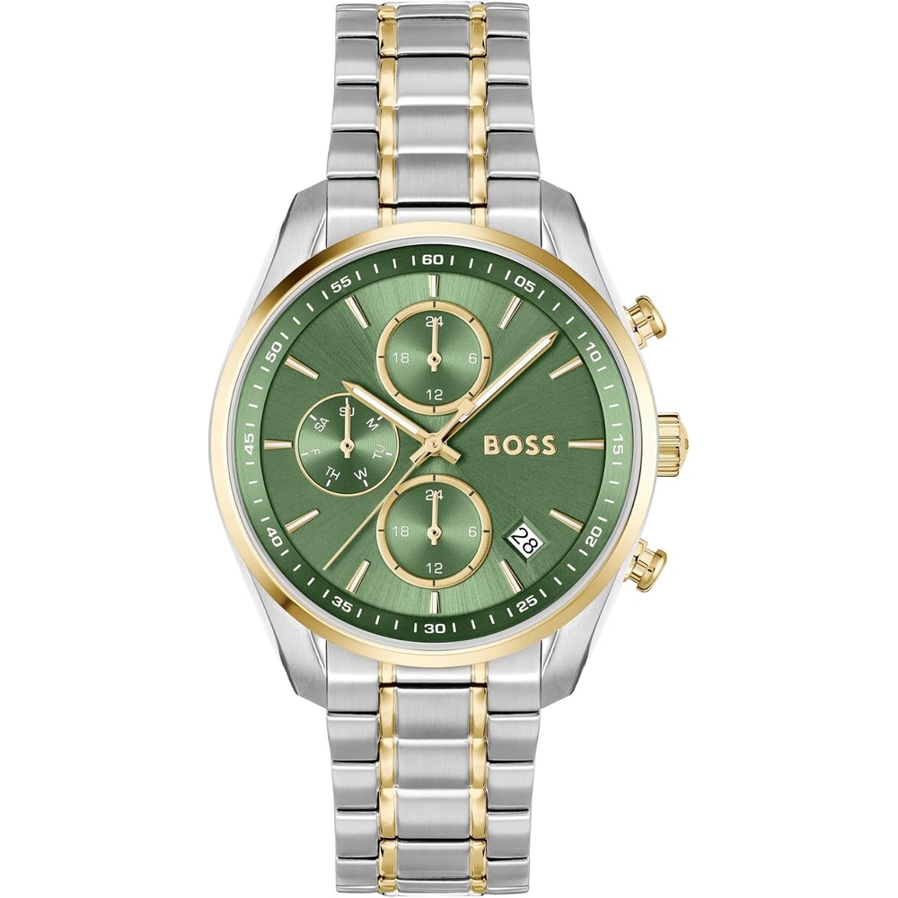 image:imageBOSS Grand Tour Womens 3H Quartz Chronograph Watch Stainless Steel 3ATM30m Water Resistant  Stylish Elegant Timepiece  Gift for Her 38mmSilverGreen