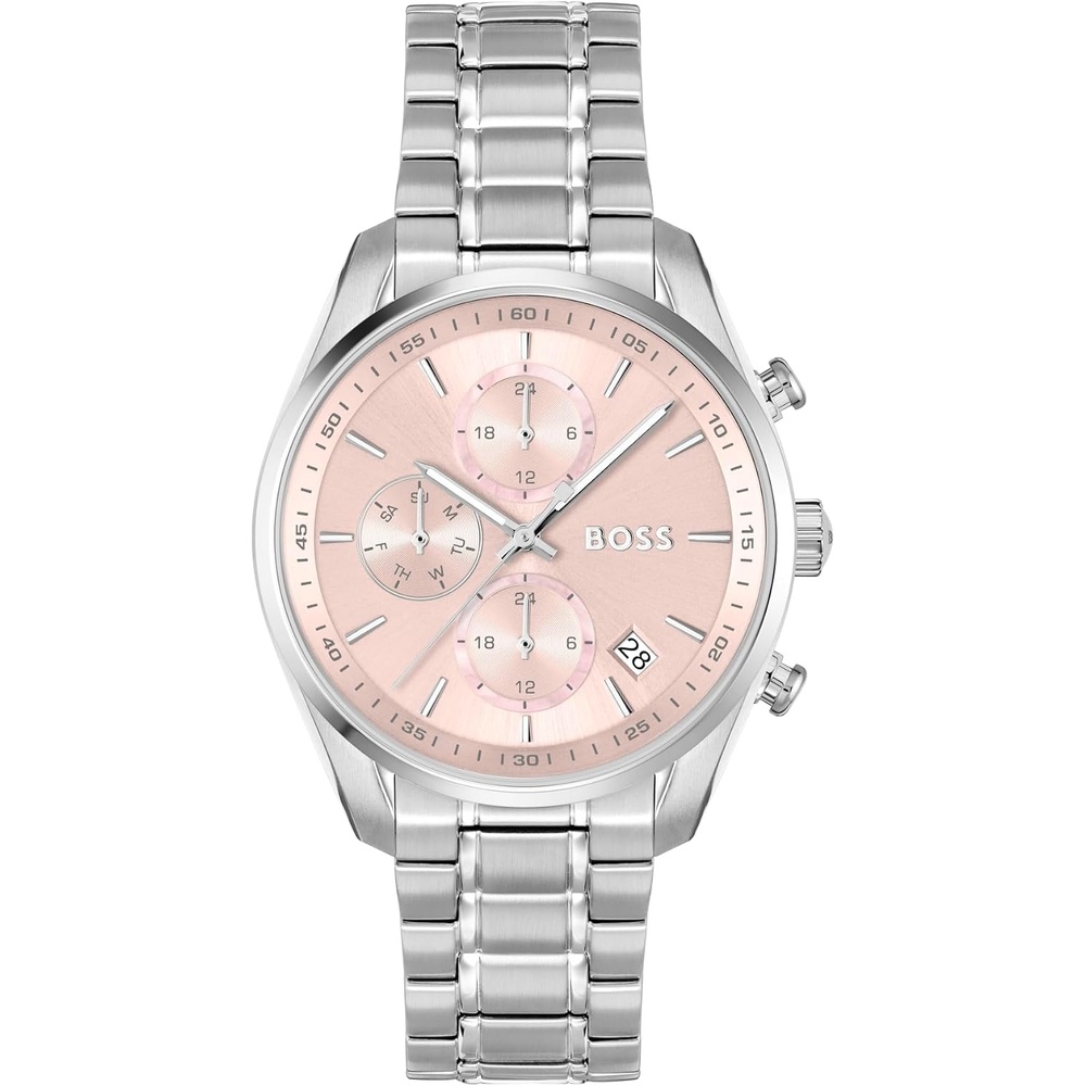 image:imageBOSS Grand Tour Womens 3H Quartz Chronograph Watch Stainless Steel 3ATM30m Water Resistant  Stylish Elegant Timepiece  Gift for Her 38mmSilverPink