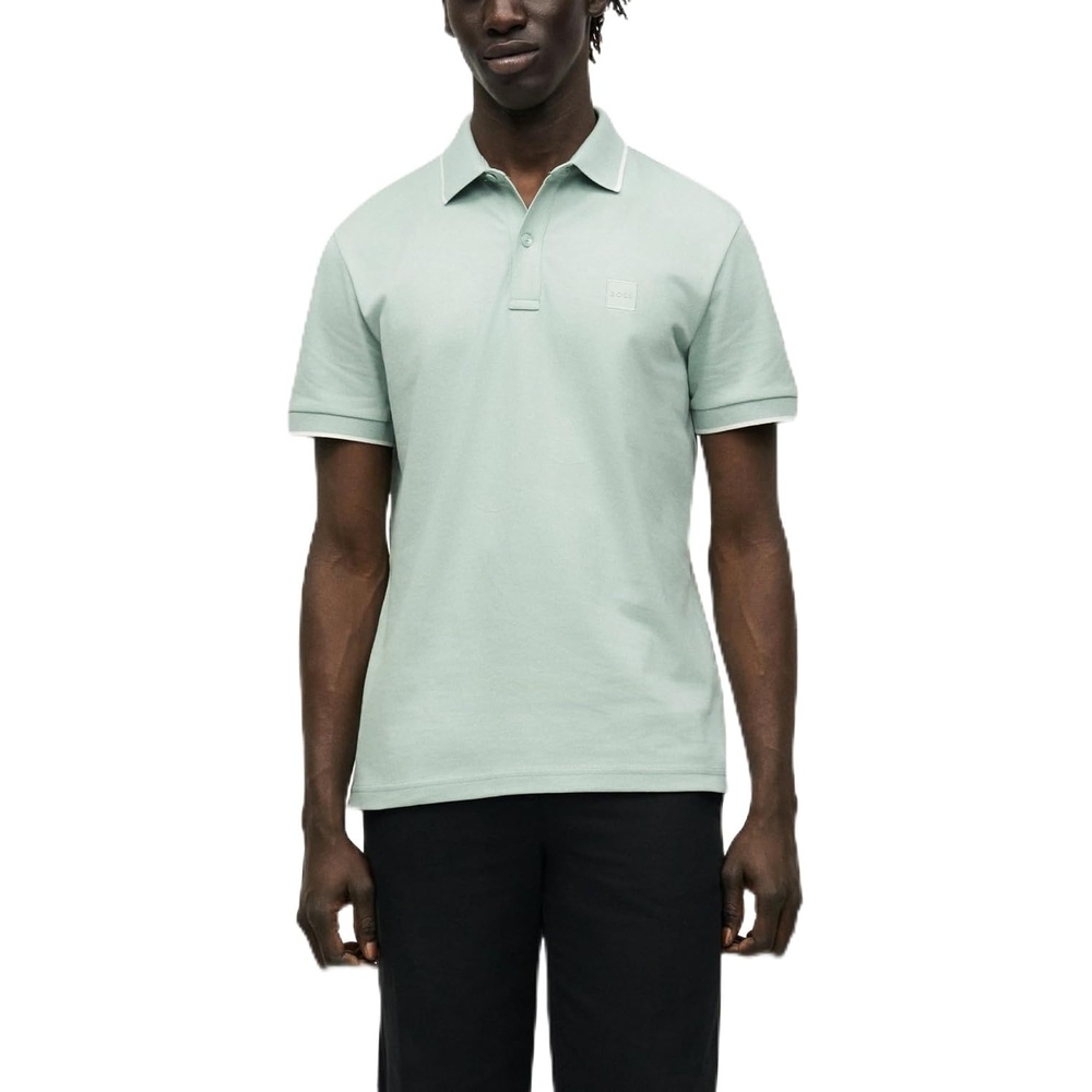 image:imageBOSS Men Orange  HePolo  Passertip 10256683 01TurquoiseAqua 446