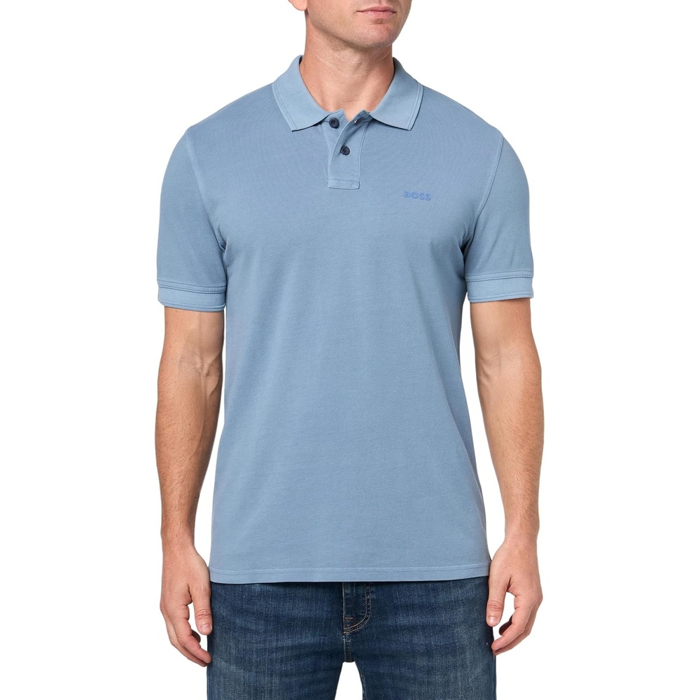 image:imageBOSS Mens Basic Short Sleeve Pique Polo ShirtNiagara Mist