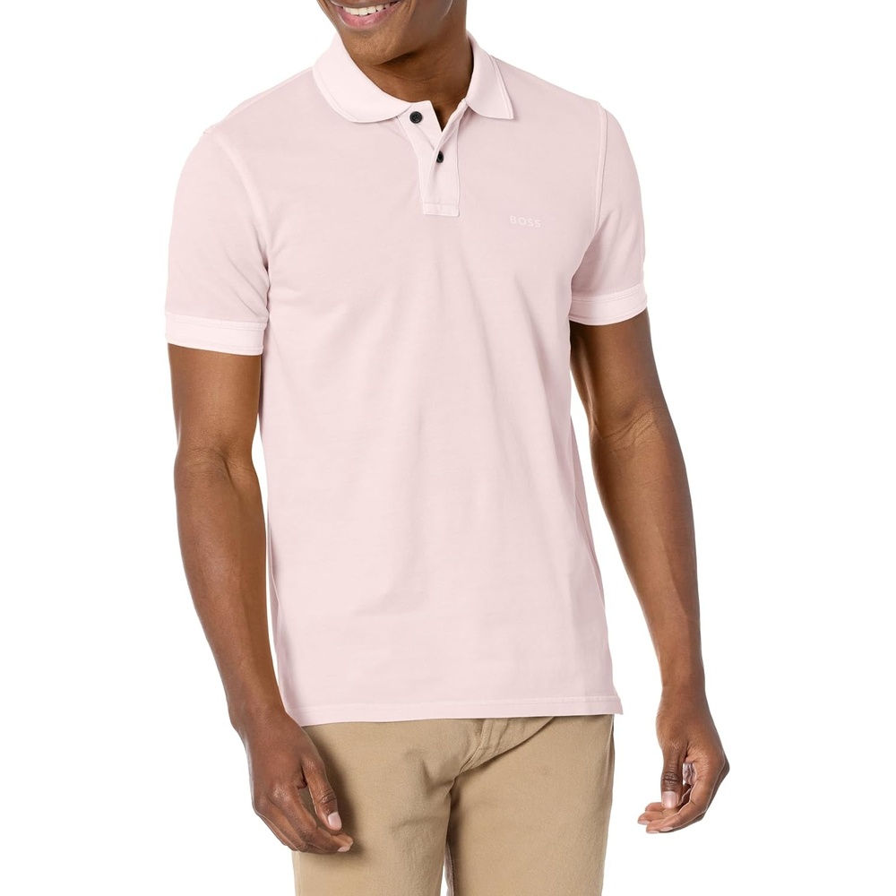 image:imageBOSS Mens Basic Short Sleeve Pique Polo ShirtPeach Beige