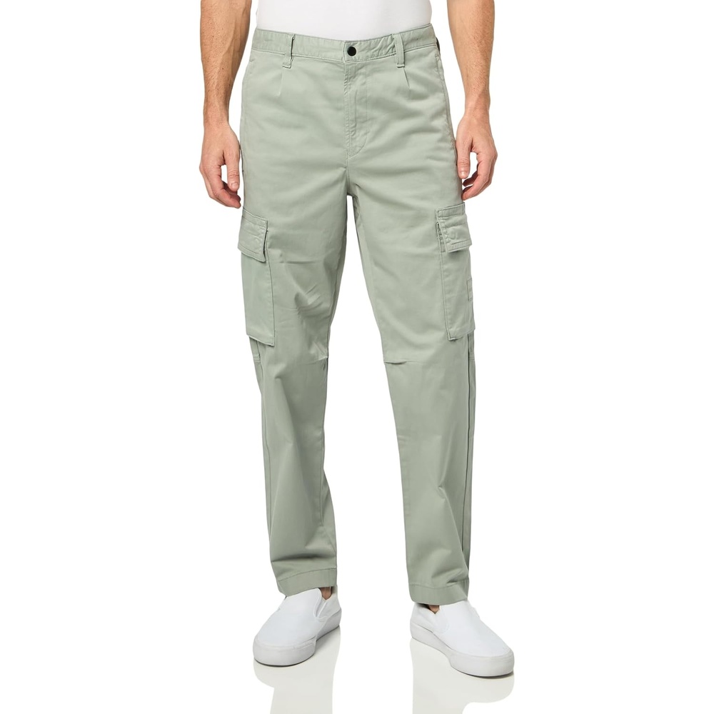image:imageBOSS Mens Cotton Stretch 8 Pocket Cargo PantsSlate Green