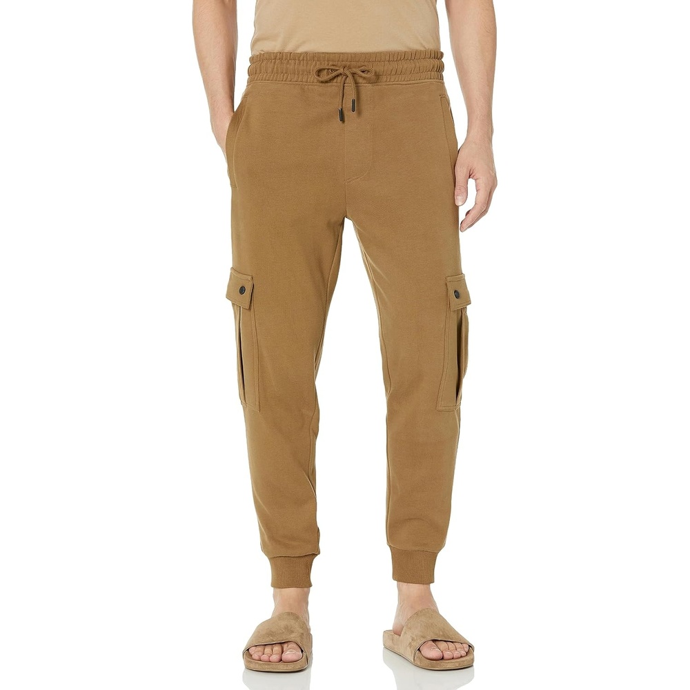 image:imageBOSS Mens Cozy French Terry Cargo Pocket JoggersDark Khaki Beige