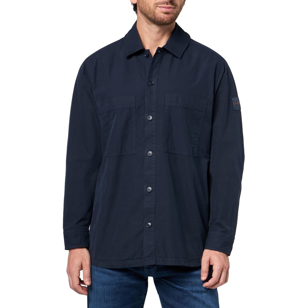 image:imageBOSS Mens Garment Dyed Twill OvershirtLight Midnight Zone