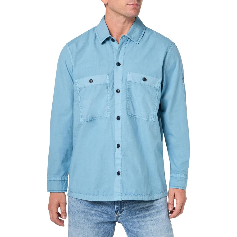 image:imageBOSS Mens Garment Dyed Twill OvershirtNiagara Blue