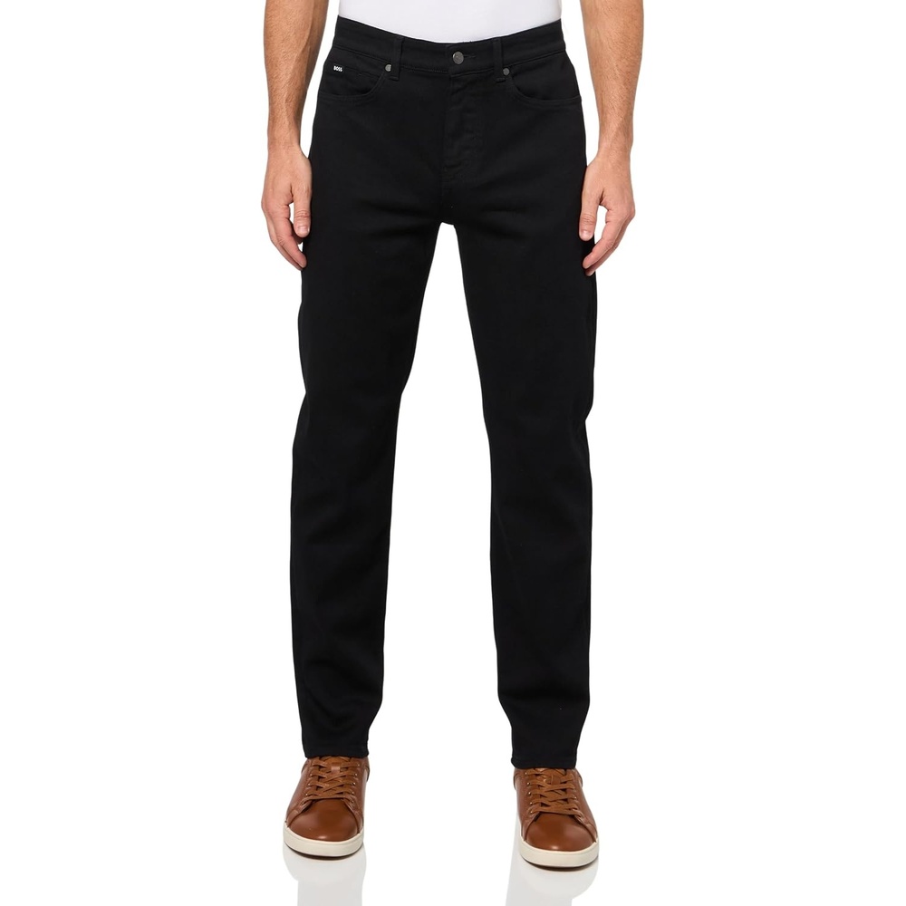 image:imageBOSS Mens HreMaine Tapered Leg Stretch Cotton JeansDark Black