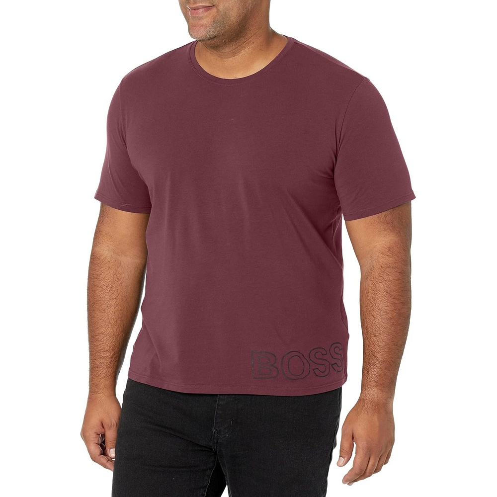 image:imageBOSS Mens Identity Crewneck Lounge TShirtDeep Garnet Red