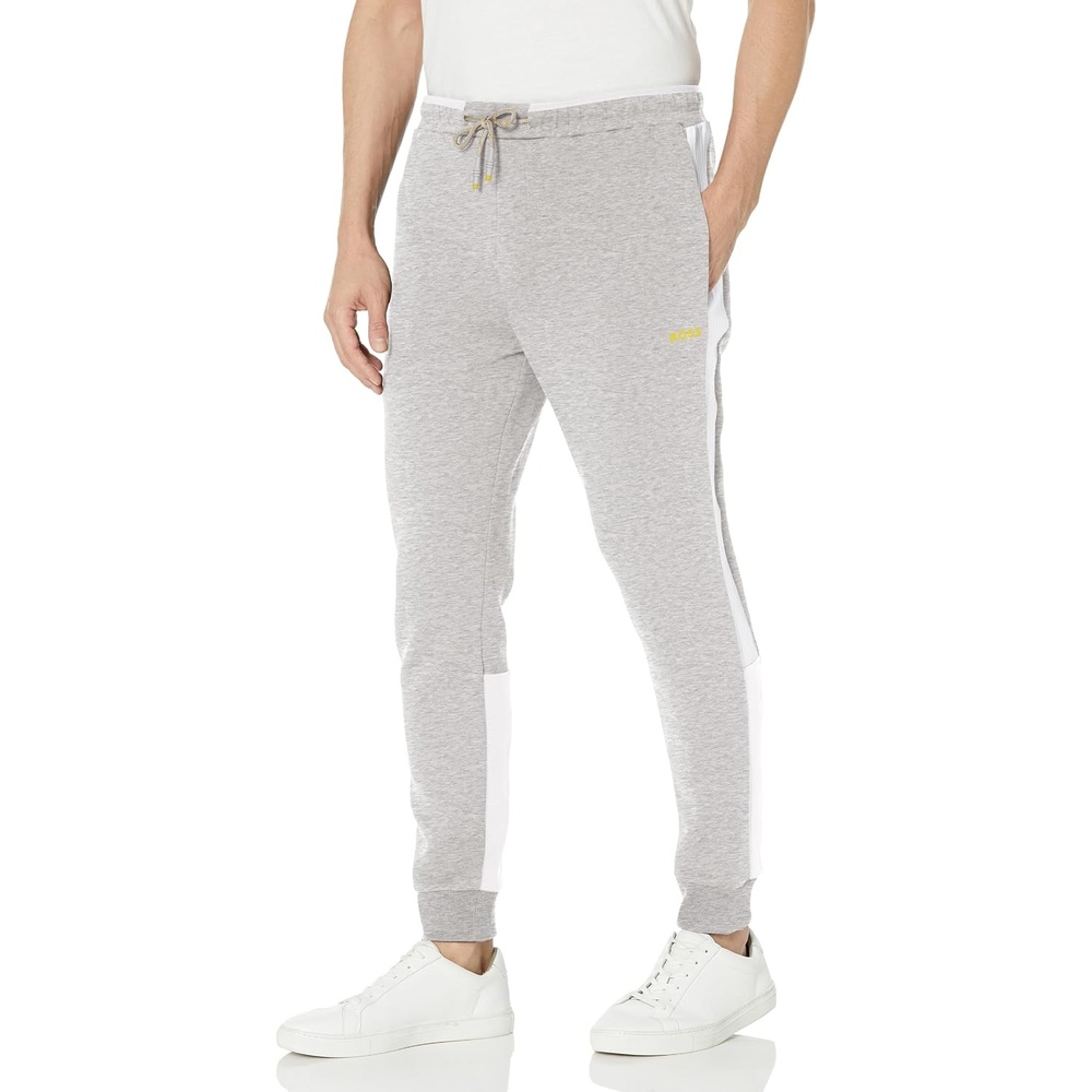image:imageBOSS Mens Line Logo Jersey Jogger SweatpantsGlacier Grey