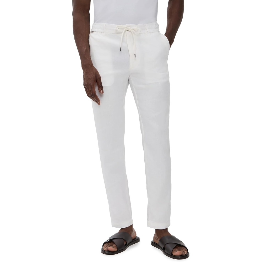 image:imageBOSS Mens Linen Blend TrousersWhite