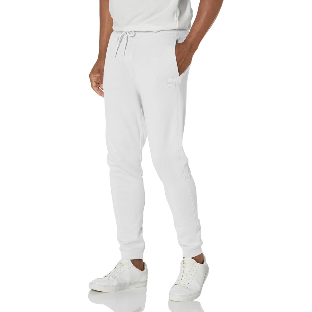 image:imageBOSS Mens Patch Logo French Terry Cotton JoggersHarbor Mist