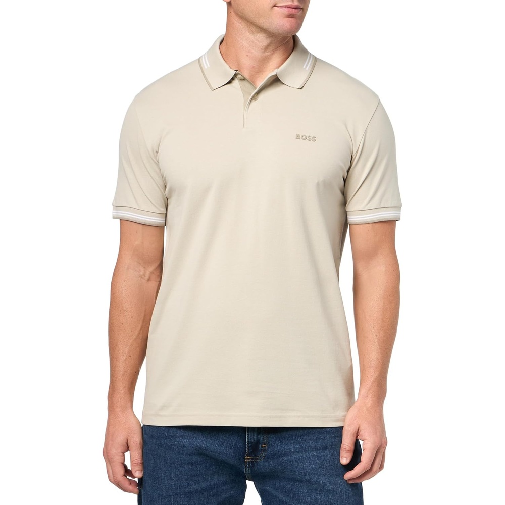 image:imageBOSS Mens Paul Modern Essential PoloAlmond Milk Cream