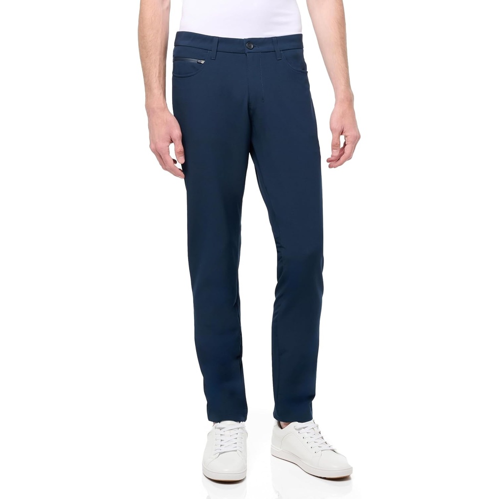 image:imageBOSS Mens Reflective Fabric Slim Fit Tapered Leg TrousersCarbon Blue