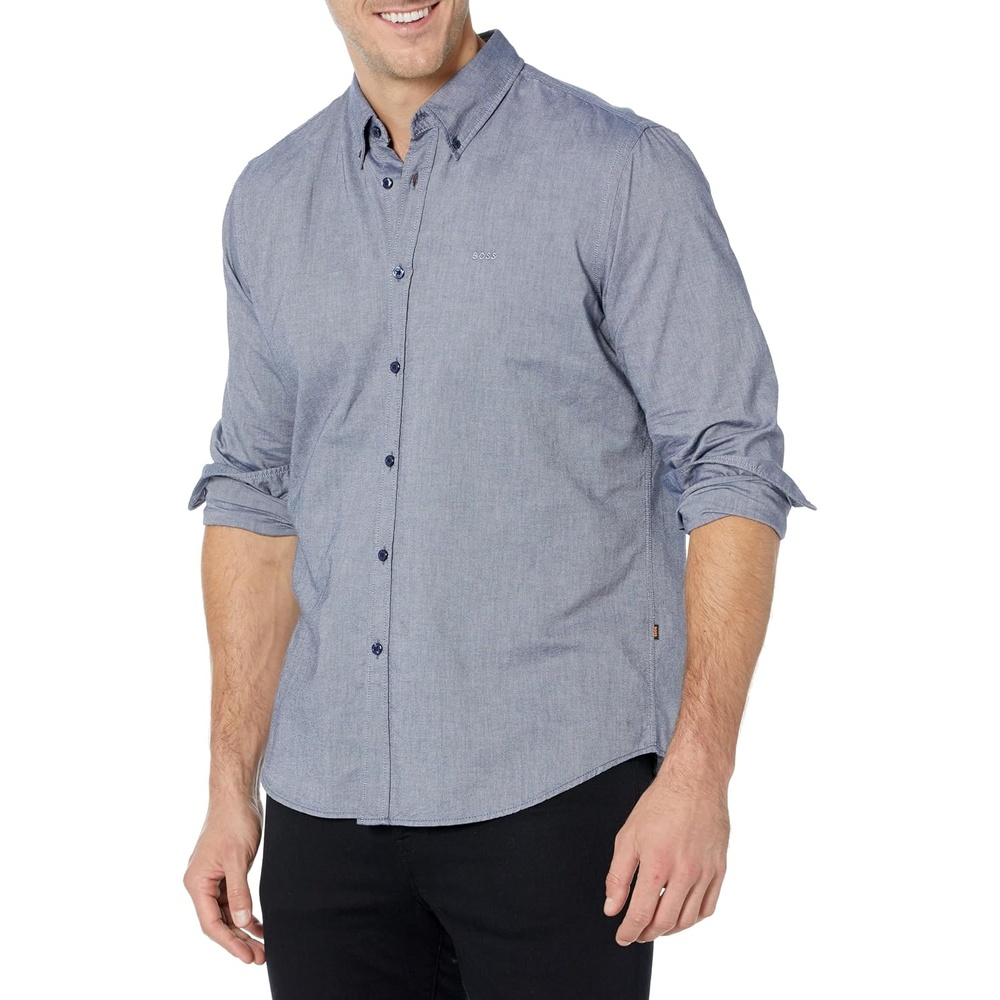 image:imageBOSS Mens Rickert Long Sleeve Oxford ShirtDeep Sea Blue